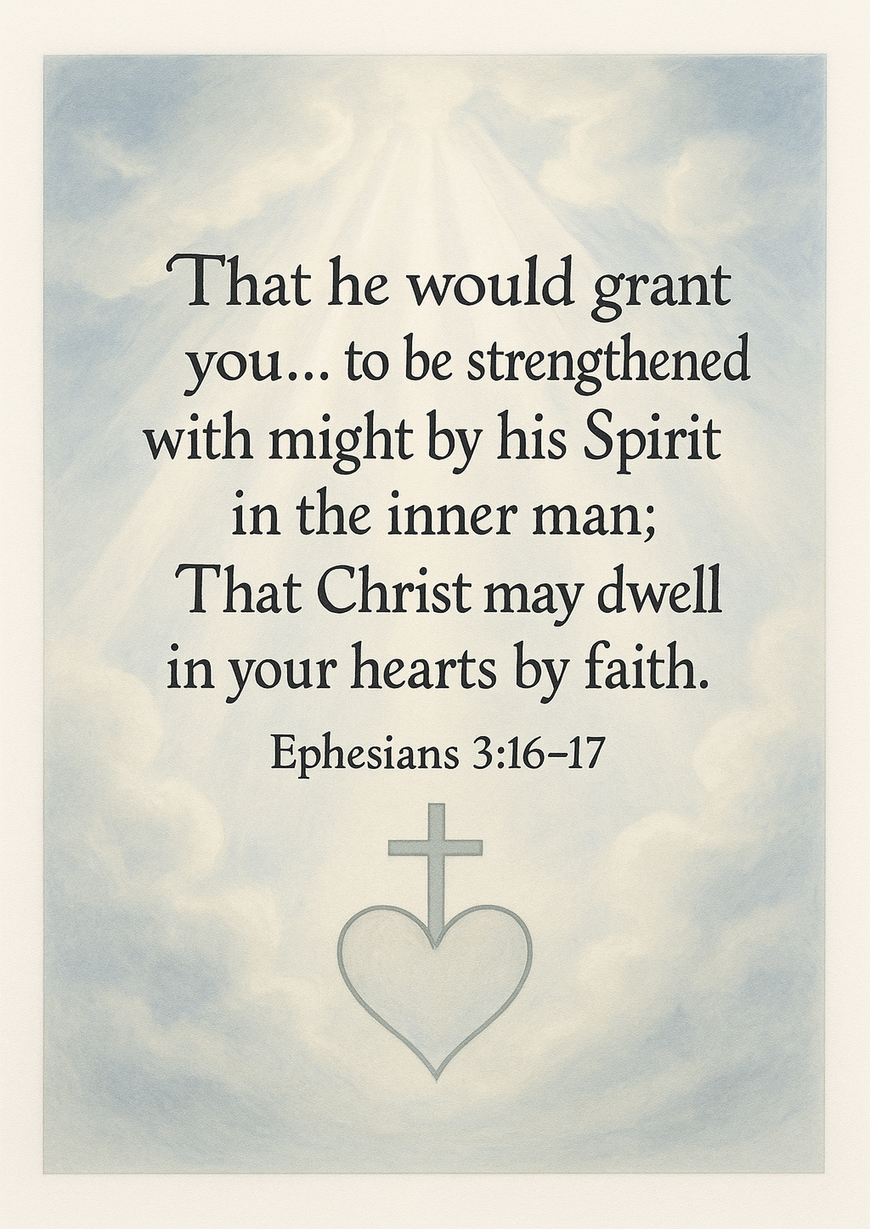 Bible Verse - Christian - Ephesians 3:16-17 - That he would grant - A3/A4 Poster