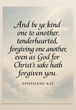 Bible Verse - Christian - Ephesians 4:32 - And be ye kind - A3/A4 Poster