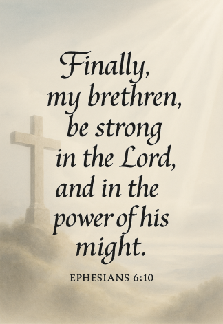 Bible Verse - Christian - Ephesians 6:10 - Finally my brethren be - A3/A4 Poster