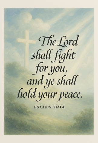Bible Verse - Christian - Exodus 14:14 - The Lord shall fight - A3/A4 Poster