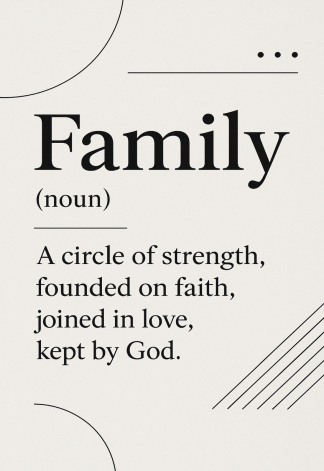 Elegant Home Quote Poster - Family noun A circle - A3/A4 Wall Art Print
