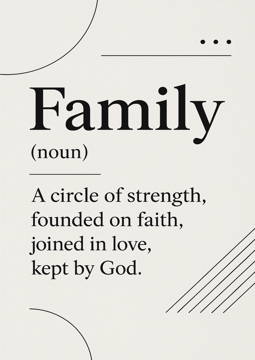 Elegant Home Quote Poster - Family noun A circle - A3/A4 Wall Art Print