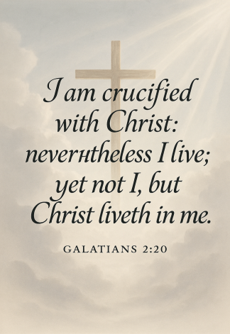 Bible Verse - Christian - Galatians 2:20 - I am crucified with - A3/A4 Poster