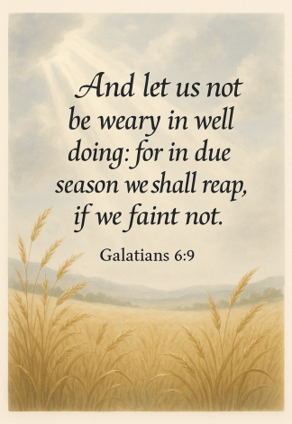 Bible Verse - Christian - Galatians 6:9 - And let us not - A3/A4 Poster