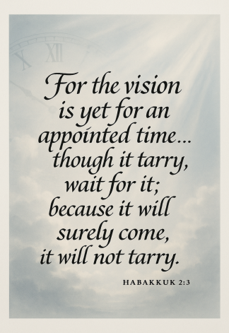 Bible Verse - Christian - Habakkuk 2:3 - For the vision is - A3/A4 Poster