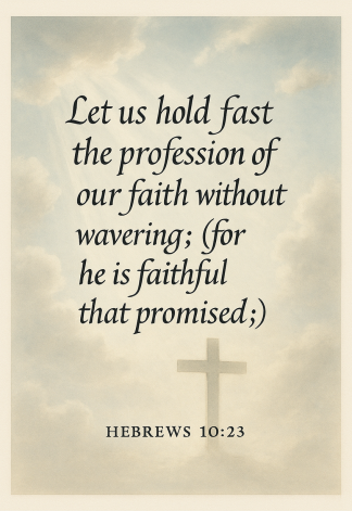 Bible Verse - Christian - Hebrews 10:23 - Let us hold fast - A3/A4 Poster