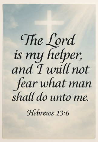 Bible Verse - Christian - Hebrews 13:6 - The Lord is my - A3/A4 Poster