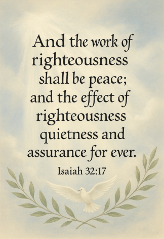 Bible Verse - Christian - Isaiah 32:17 - And the work of - A3/A4 Poster