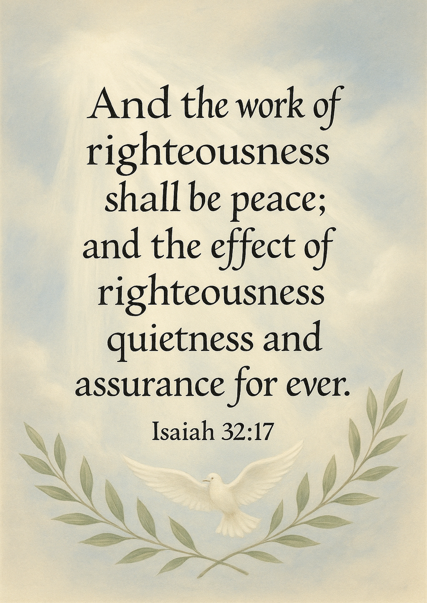 Bible Verse - Christian - Isaiah 32:17 - And the work of - A3/A4 Poster