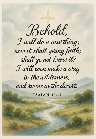Bible Verse - Christian - Isaiah 43:19 - Behold I will do - A3/A4 Poster