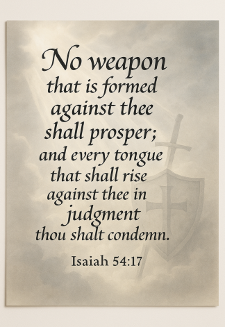 Bible Verse - Christian - Isaiah 54:17 - No weapon that is - A3/A4 Poster