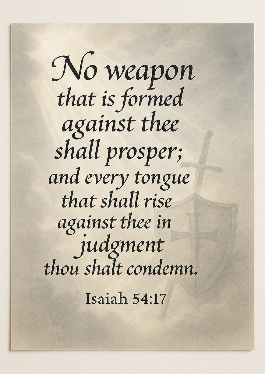 Bible Verse - Christian - Isaiah 54:17 - No weapon that is - A3/A4 Poster