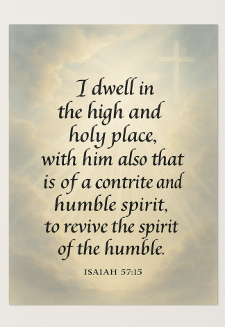 Bible Verse - Christian - Isaiah 57:15 - I dwell in the - A3/A4 Poster