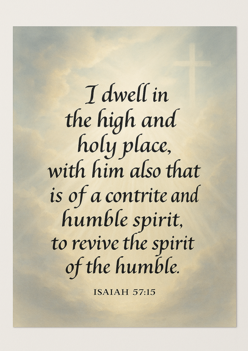 Bible Verse - Christian - Isaiah 57:15 - I dwell in the - A3/A4 Poster