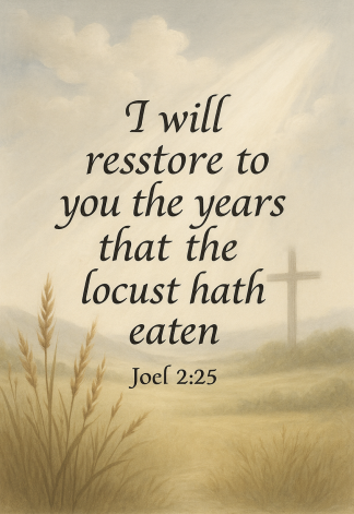 Bible Verse - Christian - Joel 2:25 - I will restore to - A3/A4 Poster