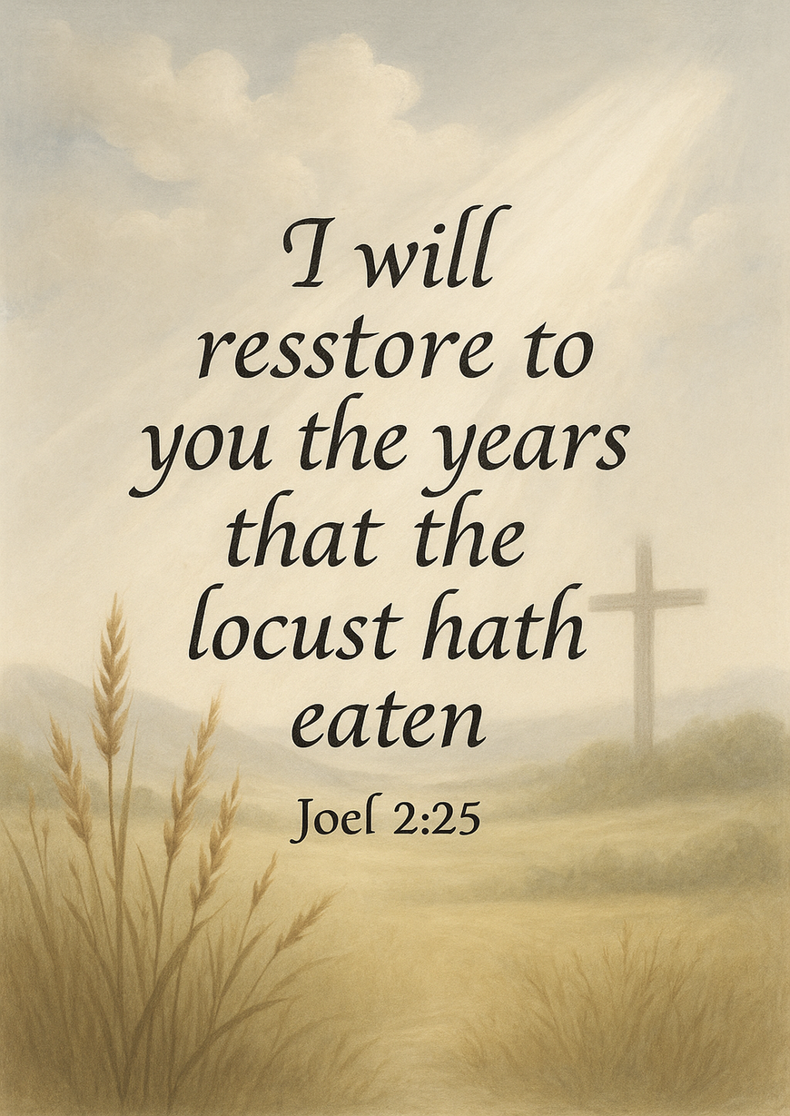 Bible Verse - Christian - Joel 2:25 - I will restore to - A3/A4 Poster