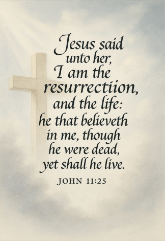 Bible Verse - Christian - John 11:25 - Jesus said unto her - A3/A4 Poster