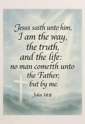 Bible Verse - Christian - John 14:6 - Jesus saith unto him - A3/A4 Poster