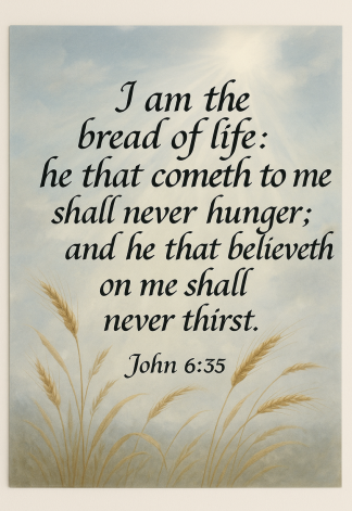 Bible Verse - Christian - John 6:35 - I am the bread - A3/A4 Poster