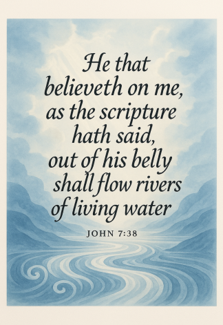 Bible Verse - Christian - John 7:38 - He that believeth on - A3/A4 Poster