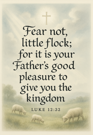 Bible Verse - Christian - Luke 12:32 - Fear not little flock - A3/A4 Poster