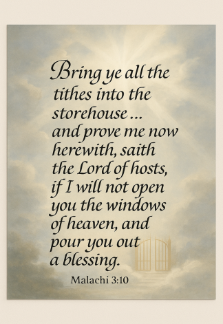 Bible Verse - Christian - Malachi 3:10 - Bring ye all the - A3/A4 Poster