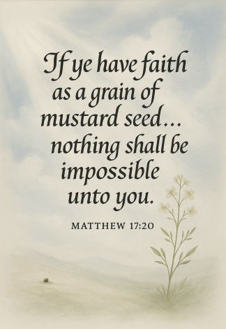 Bible Verse - Christian - Matthew 17:20 - If ye have faith - A3/A4 Poster