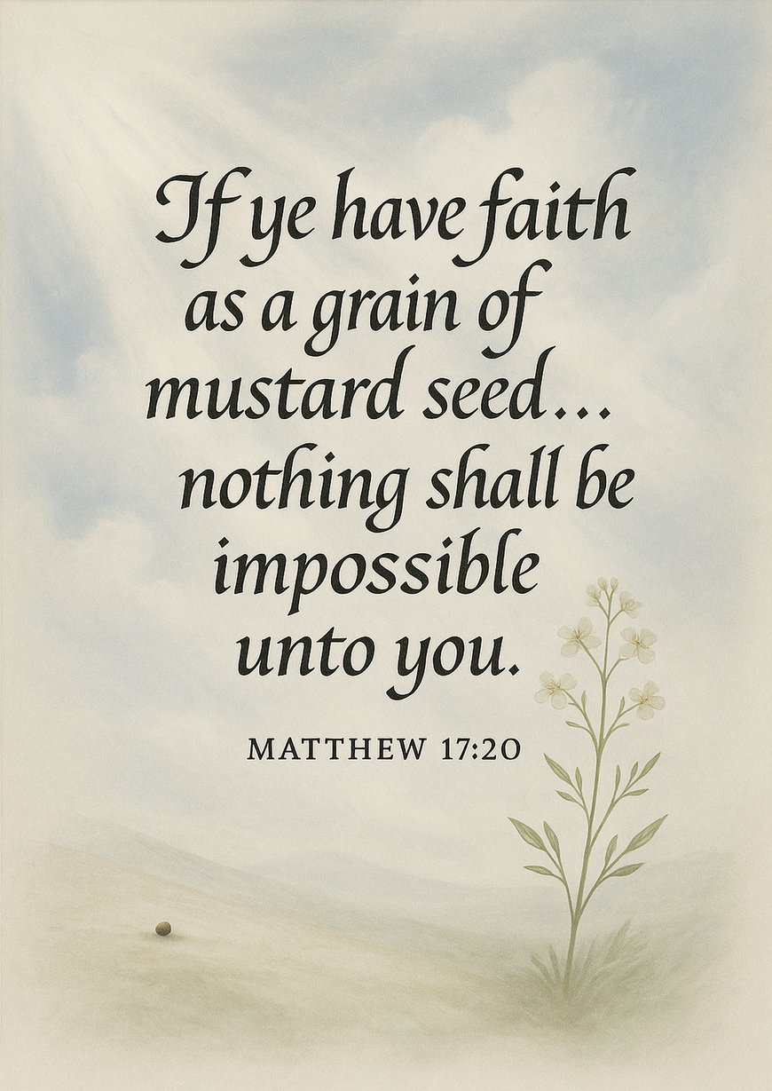 Bible Verse - Christian - Matthew 17:20 - If ye have faith - A3/A4 Poster