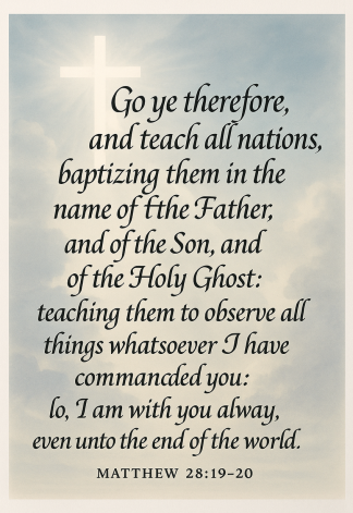 Bible Verse - Christian - Matthew 28:19-20 - Go ye therefore and - A3/A4 Poster