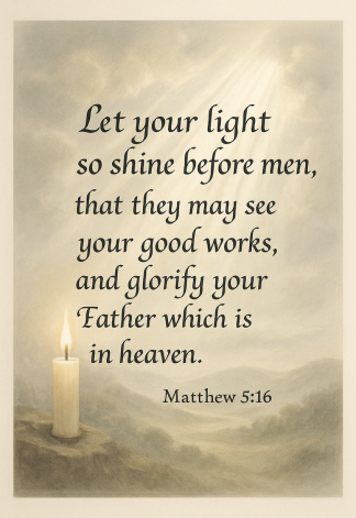 Bible Verse - Christian - Matthew 5:16 - Let your light so - A3/A4 Poster