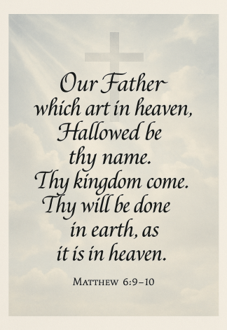 Bible Verse - Christian - Matthew 6:9-10 - Our Father which art - A3/A4 Poster