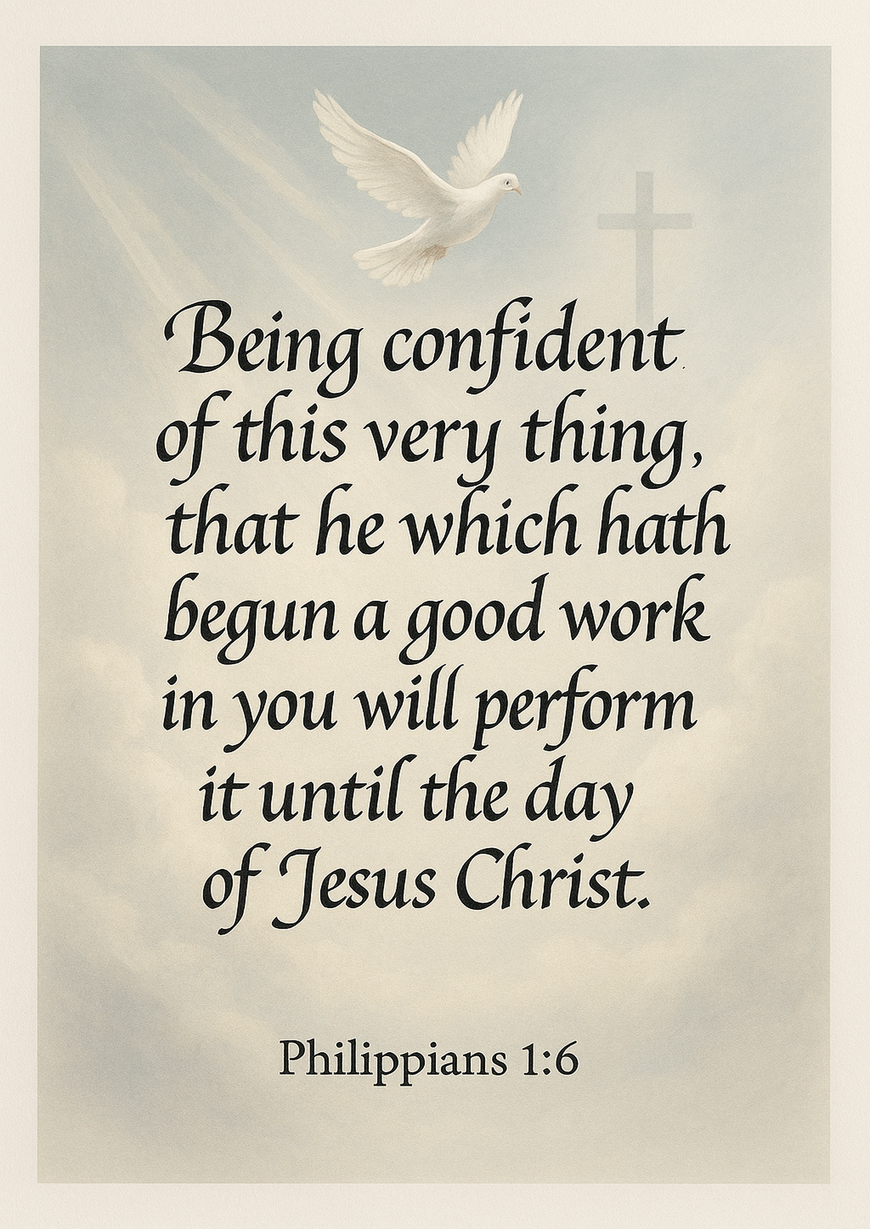 Bible Verse - Christian - Philippians 1:6 - Being confident of this - A3/A4 Poster