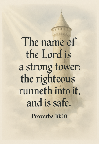 Bible Verse - Christian - Proverbs 18:10 - The name of the - A3/A4 Poster