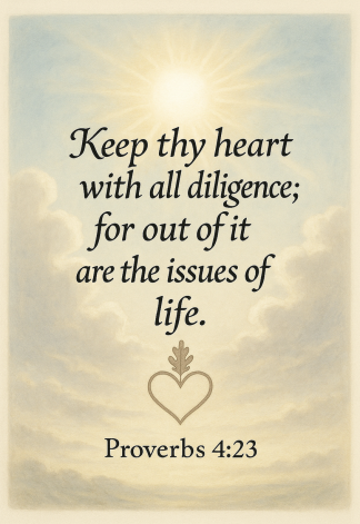 Bible Verse - Christian - Proverbs 4:23 - Keep thy heart with - A3/A4 Poster