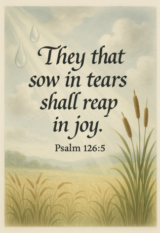 Bible Verse - Christian - Psalm 126:5 - They that sow in - A3/A4 Poster