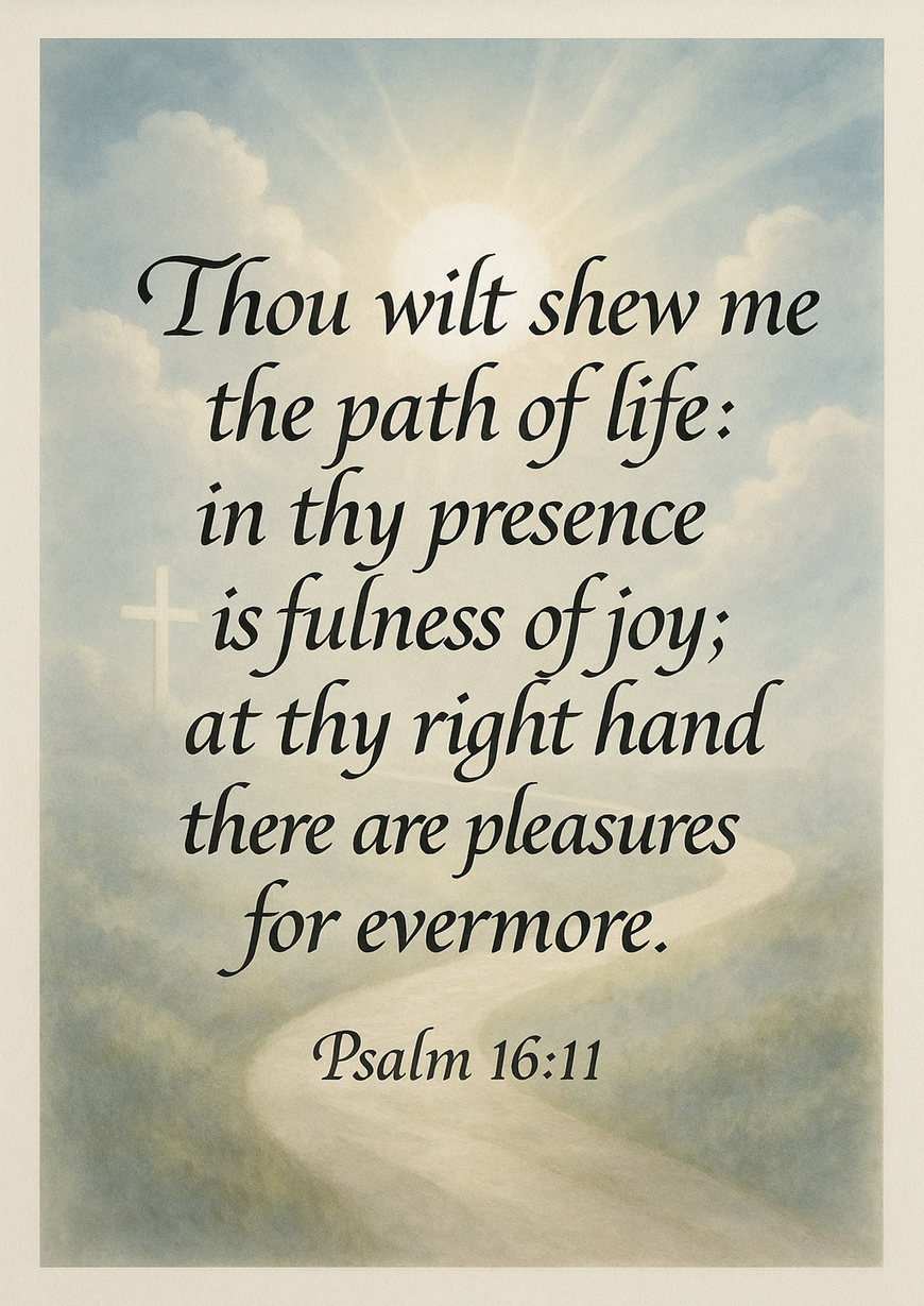 Bible Verse - Christian - Psalm 16:11 - Thou wilt shew me - A3/A4 Poster