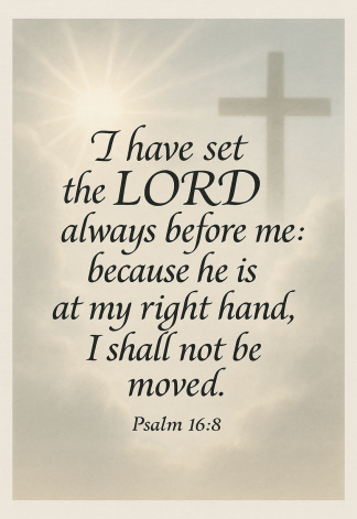 Bible Verse - Christian - Psalm 16:8 - I have set the - A3/A4 Poster