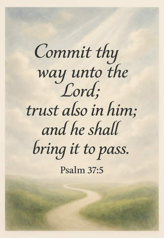 Bible Verse - Christian - Psalm 37:5 - Commit thy way unto - A3/A4 Poster