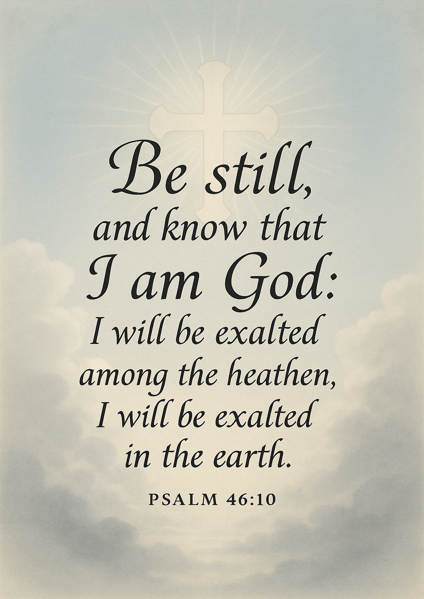Bible Verse - Christian - Psalm 46:10 - Be still and know - A3/A4 Poster