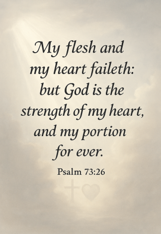 Bible Verse - Christian - Psalm 73:26 - My flesh and my - A3/A4 Poster