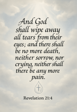 Bible Verse - Christian - Revelation 21:4 - And God shall wipe - A3/A4 Poster