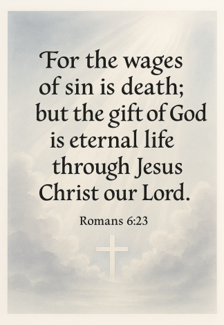 Bible Verse - Christian - Romans 6:23 - For the wages of - A3/A4 Poster