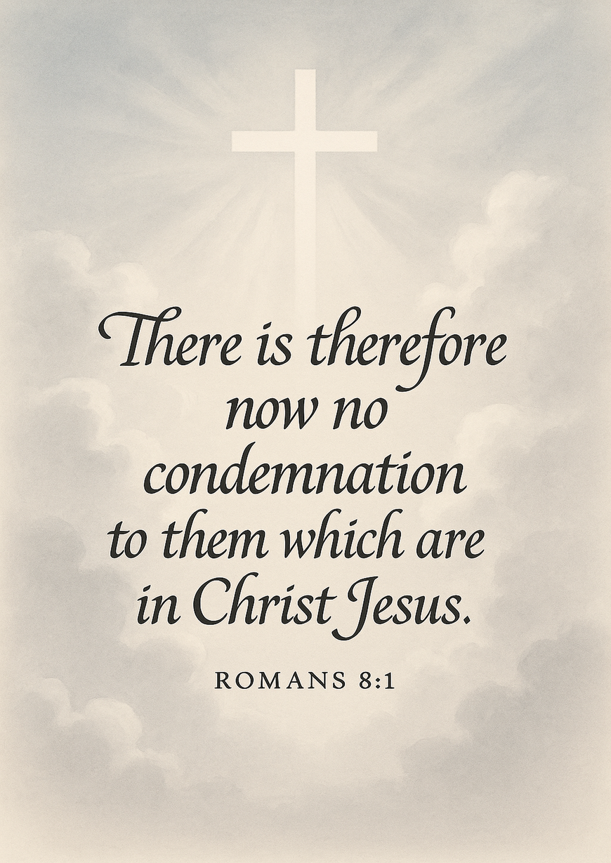 Bible Verse - Christian - Romans 8:1 - There is therefore now - A3/A4 Poster