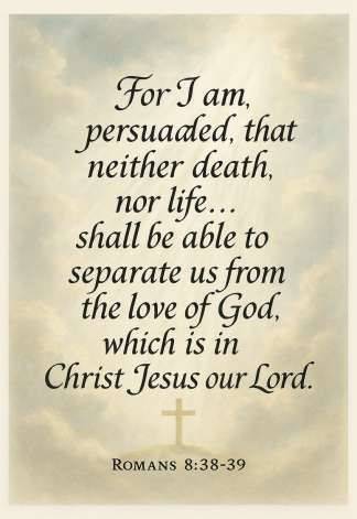 Bible Verse - Christian - Romans 8:38-39 - For I am persuaded - A3/A4 Poster