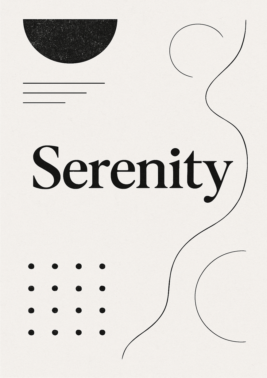 Elegant Home Quote Poster - Serenity - A3/A4 Wall Art Print