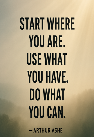 Inspirational Motivational Business Life Quote - Start where you are - A3/A4 Poster Art