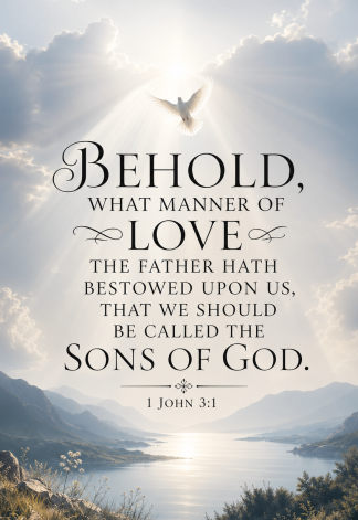Bible Verse - Christian - 1 John 3:1 - Behold what manner of - A3/A4 Poster