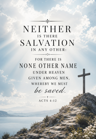 Bible Verse - Christian - Acts 4:12 - Neither is there salvation - A3/A4 Poster