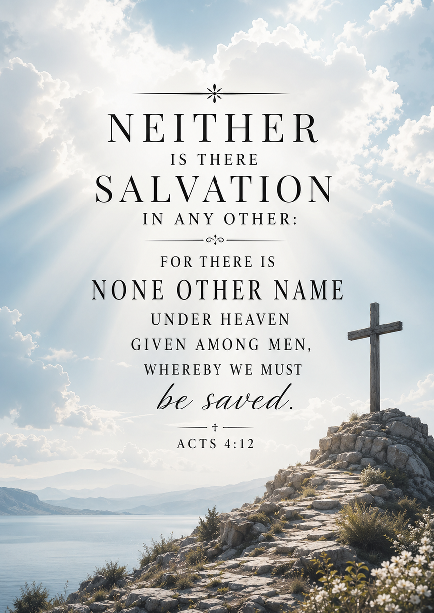 Bible Verse - Christian - Acts 4:12 - Neither is there salvation - A3/A4 Poster