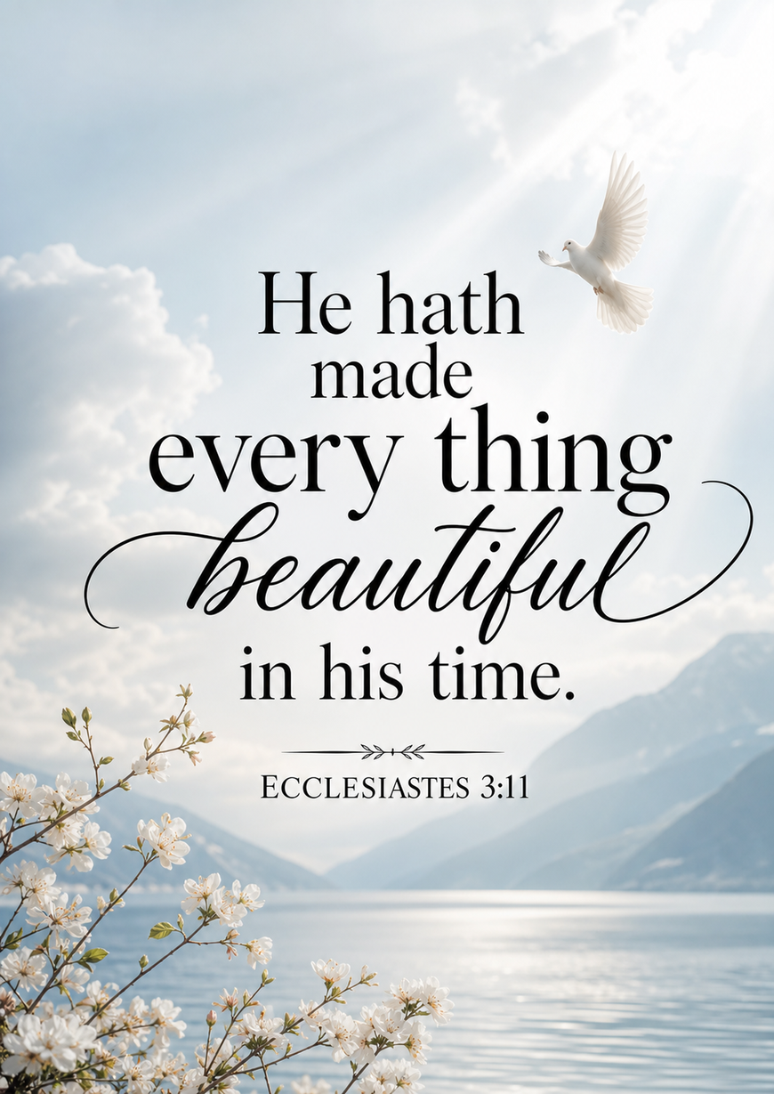 Bible Verse - Christian - Ecclesiastes 3:11 - He hath made every - A3/A4 Poster